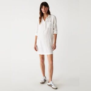 NWT Michael Stars Eleanor Linen Shirt Dress – White – Size Medium